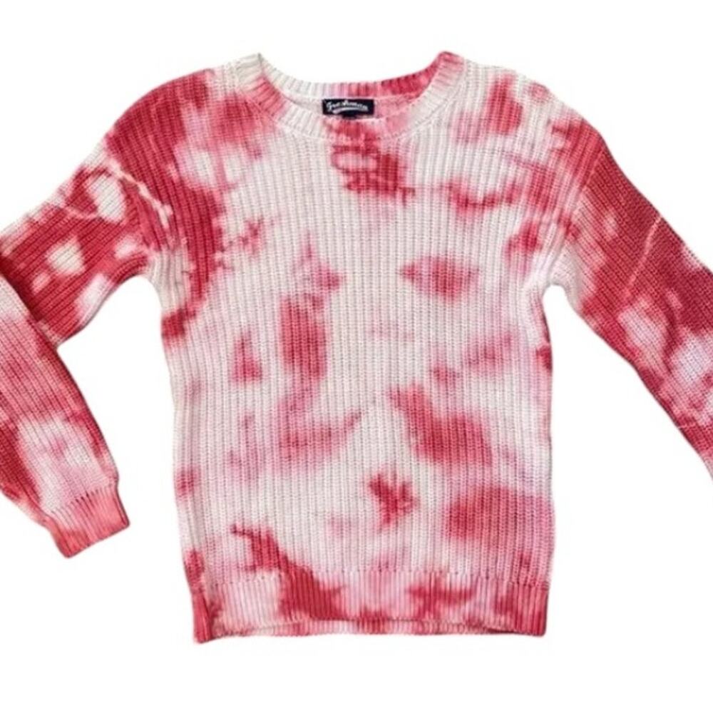 NWT Girls Freshman 1996 Tie Dye Pink White Knit Cozy Sweater Large  12/14